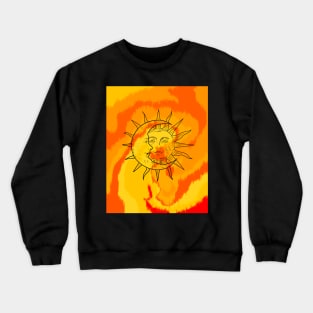 Bohemian moon and sun print Crewneck Sweatshirt